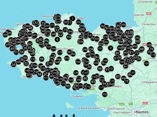 Carte des urbex en Bretagne