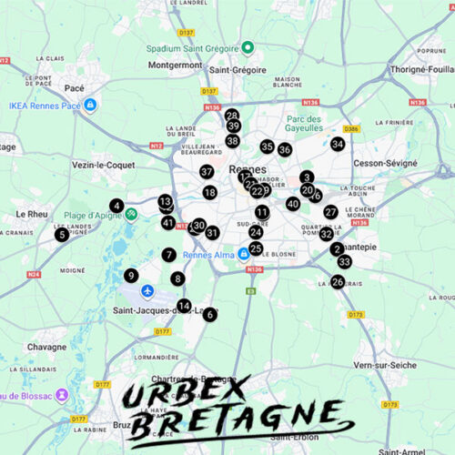 Carte des urbex sur Rennes en Bretagne